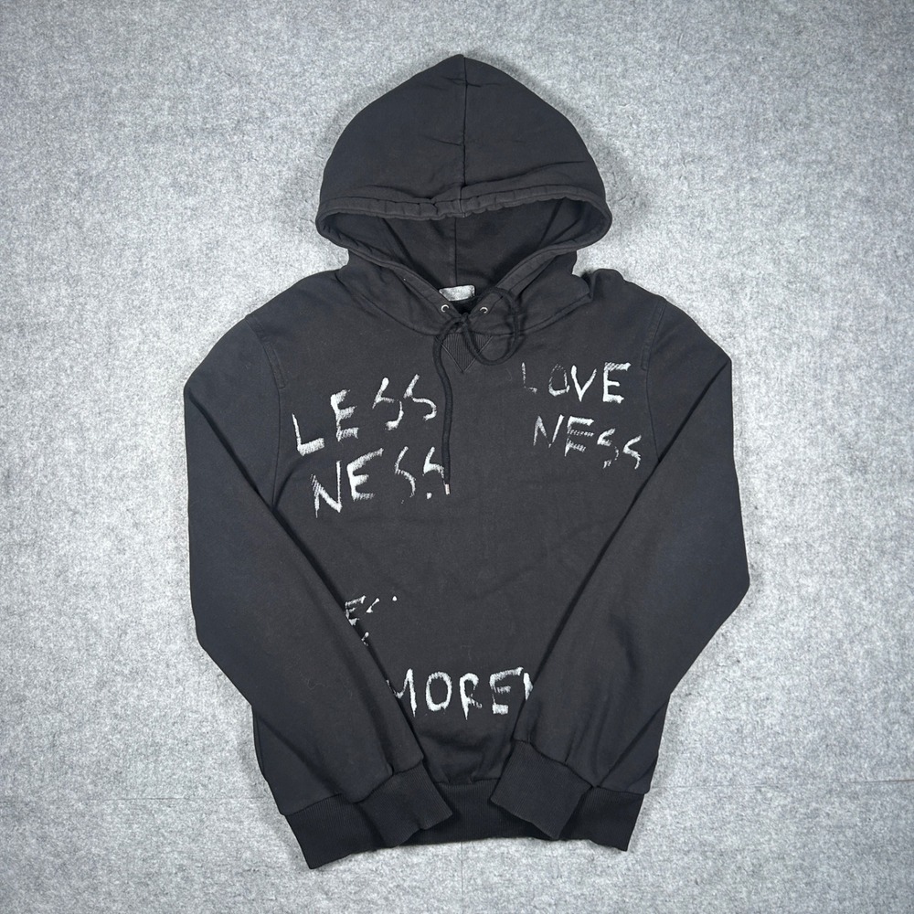 Dior Hoodie Mens Large Black Lessness Loveness Moreness Luxury Streetwear Italy